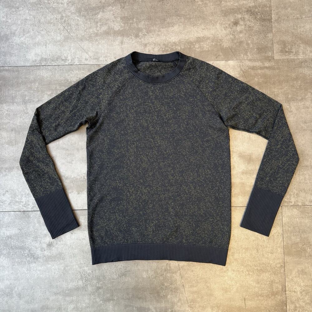 Lululemon Women's Rest Less Pullover Long Sleeve Ribbed Shirt Black - Size 8 EUC